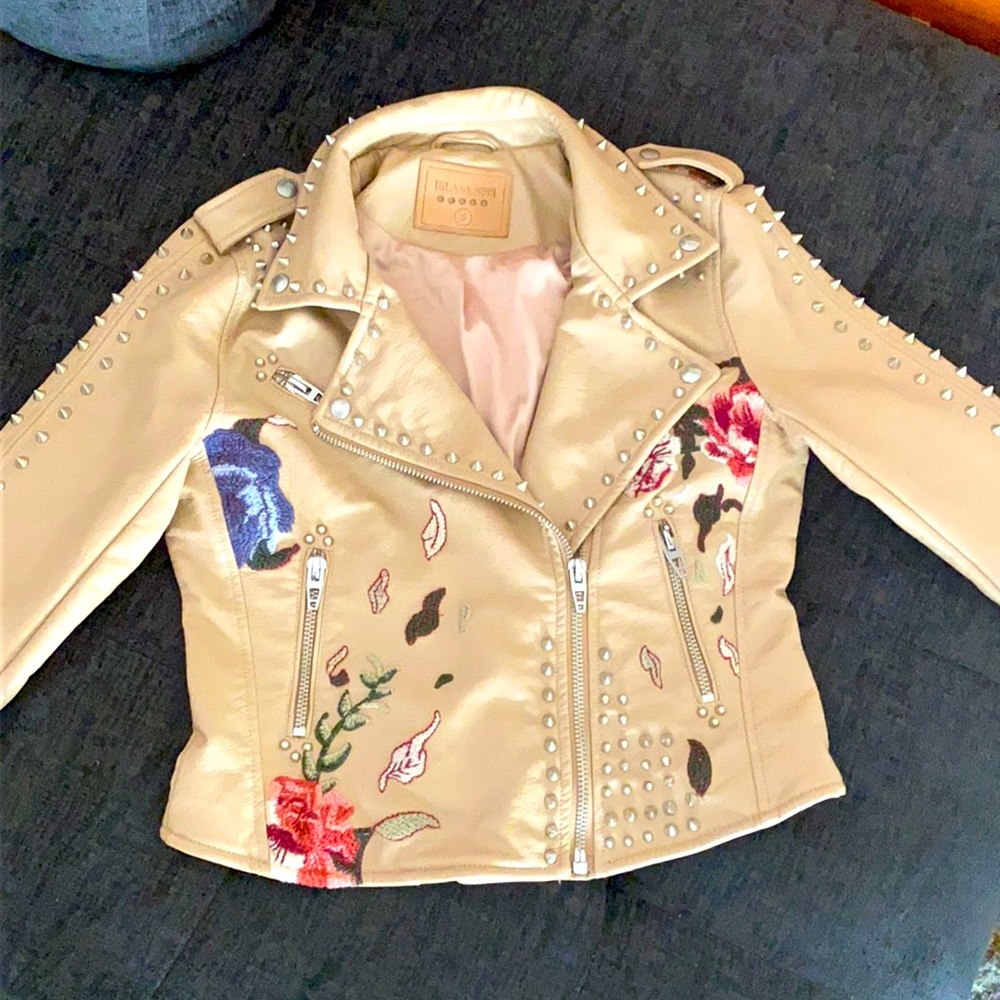 Blank NYC faux leather moto jacket